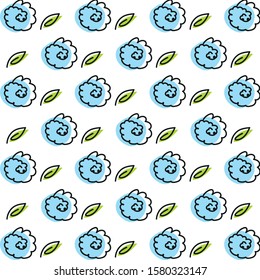 Minimalistic blue floral patern. Vector illustration for textiles, notebook covers, cards, invitations.