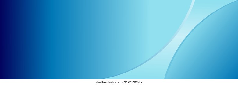 Minimalistic blue gradient banner design. Background template in dark and light blue blending colors with geometric curve. Business blue color theme.  Retro futuristic style.