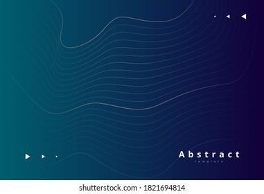minimalistic blue and green background with thin wavy lines