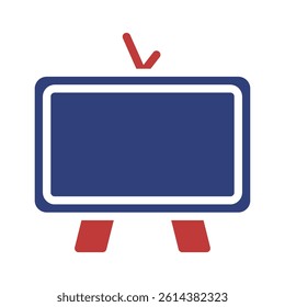 Minimalistic Blue Screen Board with Red Arrow Icon
