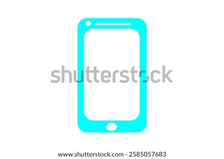 Minimalistic Blue Smartphone Icon on a Plain White Background