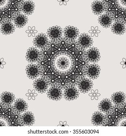Minimalistic bohemian seamless pattern, ethnic geometric print. Seamless background. Guilloche Rosette.