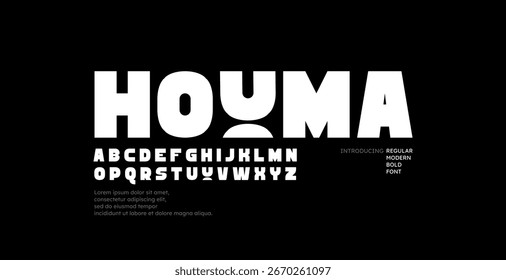 Minimalistic bold font, unique typeface