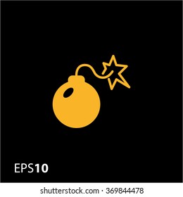 Minimalistic bomb icon for web