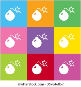 Minimalistic bomb icon for web