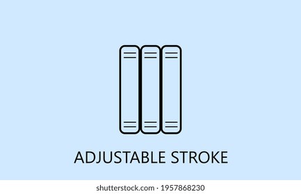 minimalistic book icon, logo or symbol with fully ajustable strokes