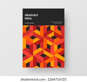 Folleto minimalista A4 diseño ilustración vectorial. Nuevo concepto de portada de catálogo de hexagones geométricos.