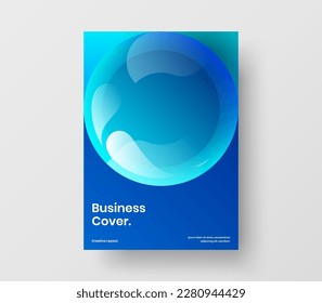 Minimalistic booklet A4 design vector template. Trendy 3D balls banner layout.