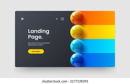 Minimalistic booklet design vector template. Fresh realistic balls company identity layout.