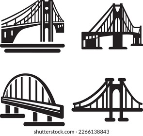 Minimalistic Bridge Logo Monochrome Design Style
