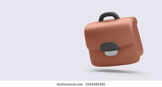 Minimalistic briefcase in brown color representing business, work, and professionalism. Vector illustration suitable for finance, career, office supplies, corporate, and education design.