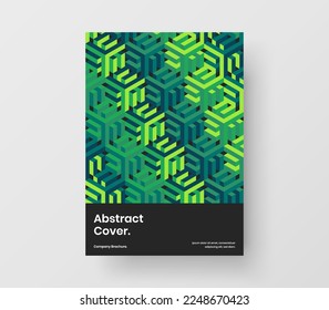 Minimalistic brochure A4 vector design concept. Premium mosaic pattern catalog cover illustration.