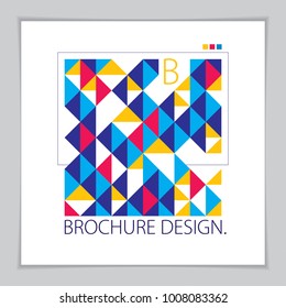 Minimalistic brochure design. Vector geometric pattern abstract background. Design template for flyer, booklet, greeting card, invitation and advertising.