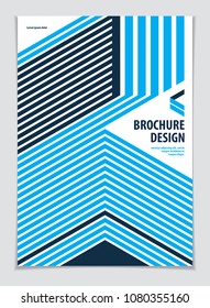 Minimalistic brochure design. Vector geometric pattern abstract background. Design template for flyer, booklet, greeting card, invitation and advertising. A4 print format.