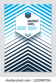 Minimalistic brochure design. Vector geometric pattern abstract background. Design template for flyer, booklet, greeting card, invitation and advertising. A4 print format.