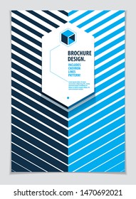 Minimalistic brochure design. Vector geometric pattern abstract background. Design template for flyer, booklet, greeting card, invitation and advertising. A4 print format.