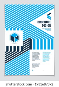 Minimalistic brochure design. Vector geometric pattern abstract background. Design template for flyer, booklet, greeting card, invitation and advertising. A4 print format.