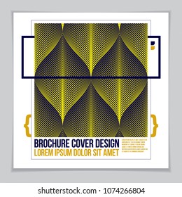 Minimalistic brochure design. Web, commerce or events vector graphic design template. Striped line textured geometric illustration.