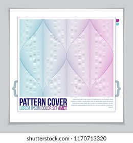 Minimalistic brochure design. Web, commerce or events vector graphic design template. Striped line textured geometric illustration.