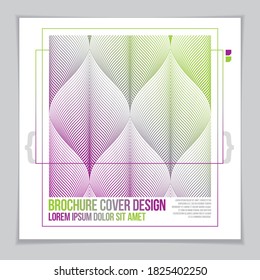 Minimalistisches Broschürendesign. Web, Commerce oder Ereignisse Vektorgrafik-Design-Vorlage. Stripte Linie strukturierte geometrische Abbildung.