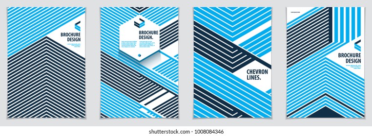 Minimalistic brochure designs. Vector geometric patterns abstract backgrounds set. Design templates for flyers, booklets, greeting cards, invitations and advertising. A4 print format.