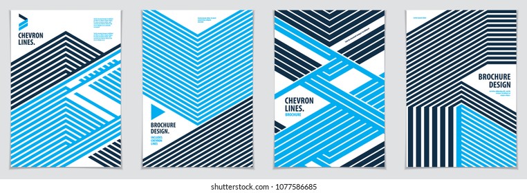 Minimalistic brochure designs. Vector geometric patterns abstract backgrounds set. Design templates for flyers, booklets, greeting cards, invitations and advertising. A4 print format.