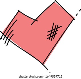 Minimalistic broken heart in flat style