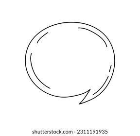 Concepto minimalista de discurso de burbuja. Creatividad y arte. Comunicación e interacción. Plantilla, disposición y burla. Ilustración lineal vectorial aislada en fondo blanco