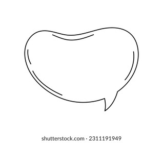 Minimalistic bubble speech concept. Design element for comics. Communication and interaction. Template, layout and mock up. Linear flat vector illustration isolated on white background