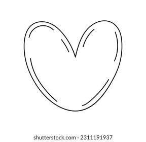 Minimalistic bubble speech concept. Heart sketch, art and creativity. Place for text and romantic quotes for Valentines day. Linear flat vector illustration isolated on white background