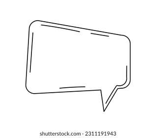 Minimalistic bubble speech concept. Place for text, inscriptions. Layout and template. Announcement and advertising, marketing. Linear flat vector illustration isolated on white background