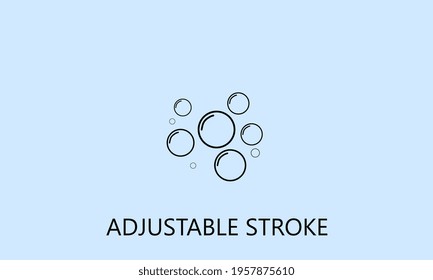 minimalistic bubbles icon, logo or symbol with fully ajustable strokes