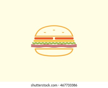 Minimalistic Burger Illustration