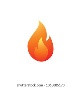 Minimalistic burning red fire icon - Vector - Vector
