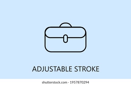 minimalistic business bag icon, logo or symbol with fully ajustable strokes