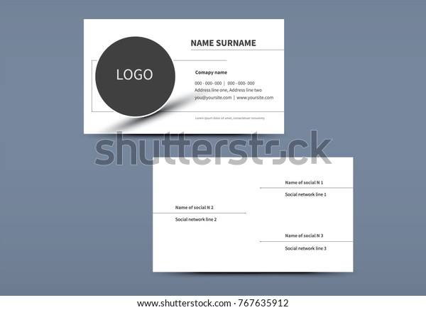 minimalistic business card layout 3d circle stock vector business card layout