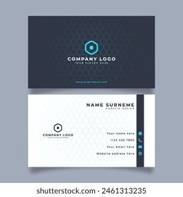 Minimalistic business card template design. Featuring a two-sided layout with a combination of gray colors. Vector illustration.