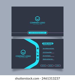 Minimalistic business card template design. Featuring a two-sided layout with a combination of gray colors. Vector illustration.