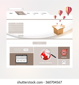 Minimalistic Business website design template. Vector 
