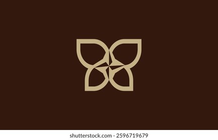 Minimalistic butterfly compass logo design