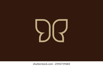 Minimalistic butterfly wings logo design