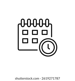 Minimalistic calendar with clock showcasing planning and appointment reminder