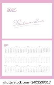 Minimalistic calendar grid for 2025 in Azerbaijani. The week starts on Monday.