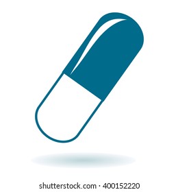 Minimalistic capsule icon  - vector illustration