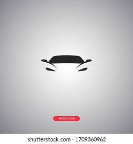 Minimalistic car icon isolated on gray background. Flat style. Vector illustration.