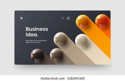 Minimalistisches Katalog Cover Design Vektorkonzept. Trendy realistische Bälle Corporate Identity Illustration.