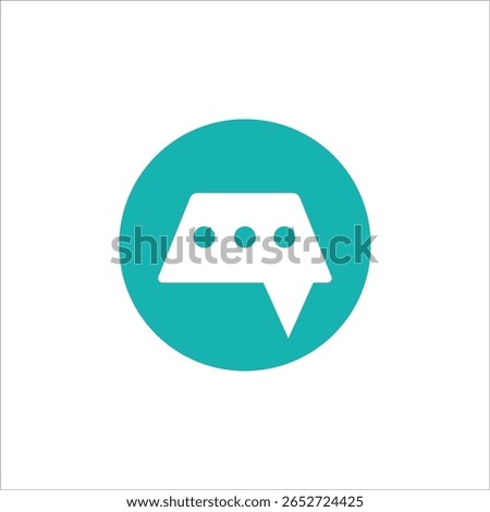 Minimalistic Chat Icon in Teal Circle for Digital Communication Applications