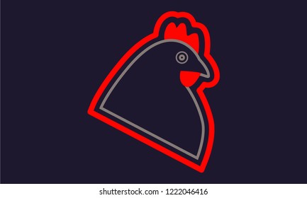 Minimalistic chicken head icon