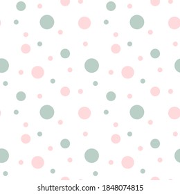 
Minimalistic childish drawing. Candy template. Multicolored circles on a white background. Stylish pattern for wall decor, fabrics, packaging, bedding. Seamless pattern, multicolored polka dots.