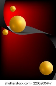 Minimalistic Christmas card with an abstract blurred gradient mesh background and golden ball shape